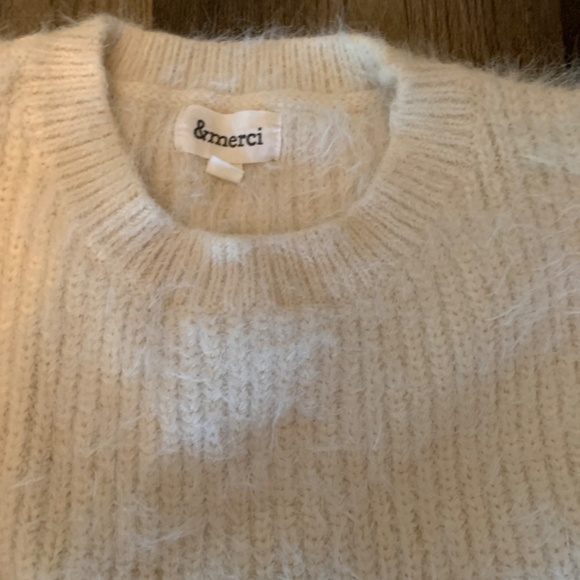 & Merci for Anthropologie fuzzy cream sweater. Worn twice. 200‎ retail - Picture 3 of 4